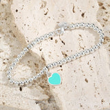 Enamel Heart Bracelet S925 Sterling Silver Jewelry for Girlfriend