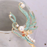 Pearl Tiara Tassel Enamel Hair Jewelry for Ladies
