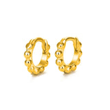 925 Silver Hoop Earrings with Round Bead CZ Ear Buckle