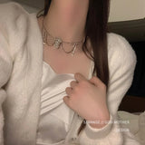 Crystal Tassel Choker Necklace