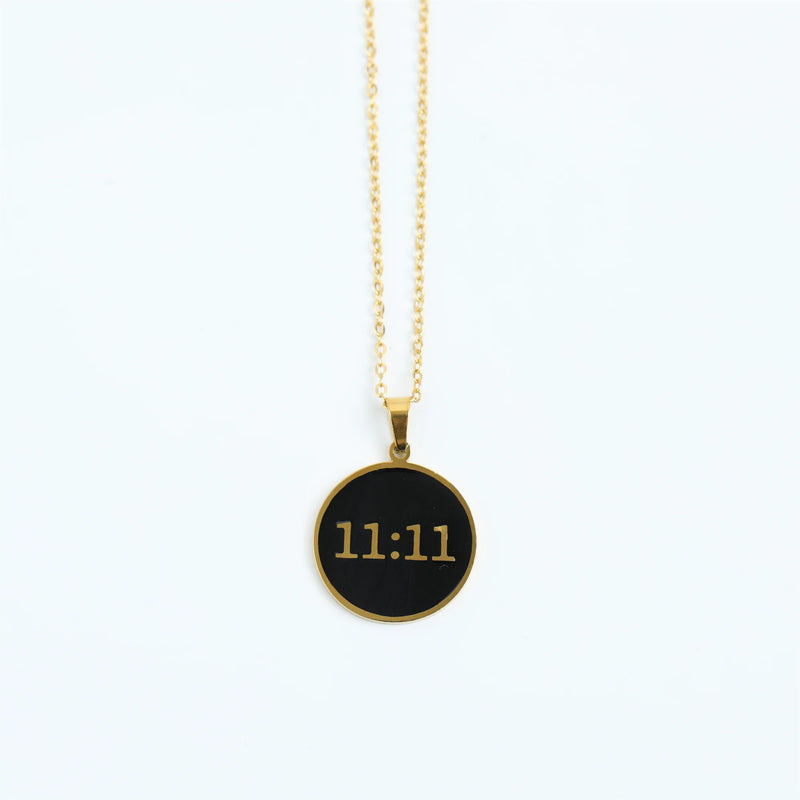 Vintage 11:11 Pendant Necklace Stainless Steel Digital Number Jewelry