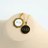 Vintage 11:11 Pendant Necklace Stainless Steel Digital Number Jewelry