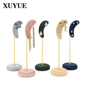 Moon-Shaped Metal Earring Display Stand