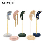 Moon-Shaped Metal Earring Display Stand