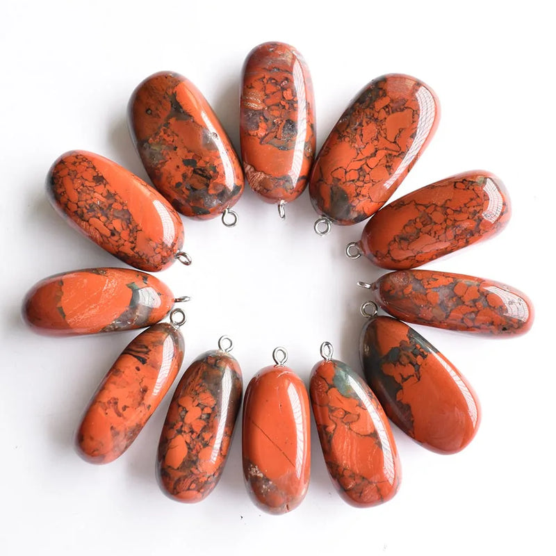Natural Bloodstone Irregular Shape Pendants for Jewelry Making 12pcs/lot