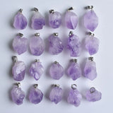 Natural Amethyst Irregular Shape Pendants for Jewelry Making 24pcs/lot