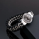 Animal Shape Leather Bracelet Stainless Steel Men's Bracelet