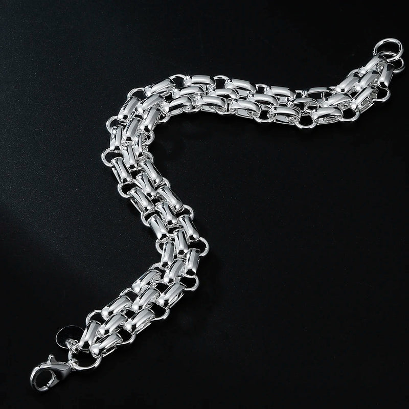 925 Silver Geometric Bracelet for Women Men