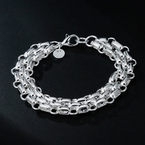 925 Silver Geometric Bracelet for Women Men