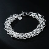 925 Silver Geometric Bracelet for Women Men