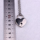 Layered Chains Punk Stainless Steel Padlock Necklace Rock Heart Lock