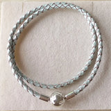 Light Leather Bracelets for Women with Silver Clasp