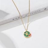 Red Lips Rose Collarbone Chain Necklace