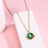 Red Lips Rose Collarbone Chain Necklace
