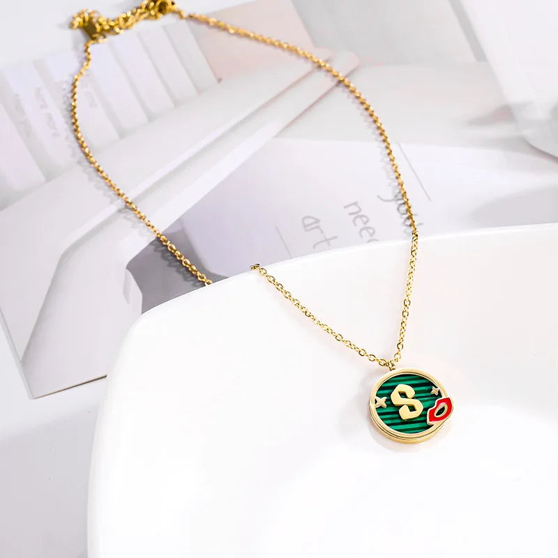 Red Lips Rose Collarbone Chain Necklace