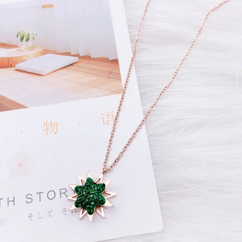 Rotating Pentagram Titanium Steel Necklace High-Quality