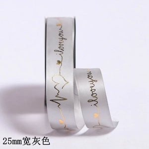 Heart Ribbon for Cake Baking English Letters Hat Gilding Flowers