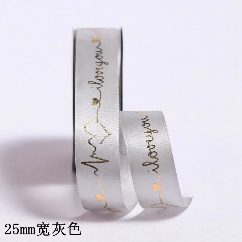 Heart Ribbon for Cake Baking English Letters Hat Gilding Flowers