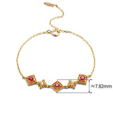S925 Silver Gold-Plated Ruby Earrings Diamond Inlaid Ladies Bracelet