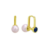 Light Sapphire Pearl Earrings for Women Front and Back Two Wearing Sense