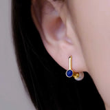 Light Sapphire Pearl Earrings for Women Front and Back Two Wearing Sense