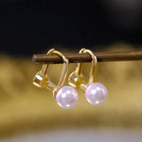Light Sapphire Pearl Earrings for Women Front and Back Two Wearing Sense