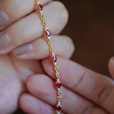 Silver Ruby Diamond Bracelet Women Fine Jewelry
