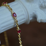 Elegant Silver Ruby Diamond Bracelet for Women