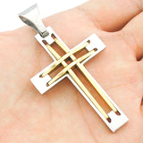 Men's Geometric Titanium Steel Cross Pendant Necklace Retro BP387
