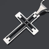 Men's Geometric Titanium Steel Cross Pendant Necklace Retro BP387