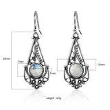 Moonstone Earrings 925 Sterling Silver Bohemian Pendant Wedding Party