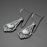 Moonstone Earrings 925 Sterling Silver Bohemian Pendant Wedding Party