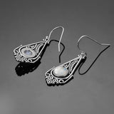 Moonstone Earrings 925 Sterling Silver Bohemian Pendant Wedding Party