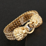 Punk Titanium Steel Lion Head Bracelet