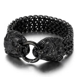 Punk Titanium Steel Lion Head Bracelet