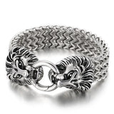 Punk Titanium Steel Lion Head Bracelet