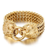 Lion Head Bracelet Punk Titanium Steel