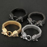 Punk Wolf Head Bracelet - European & American Style
