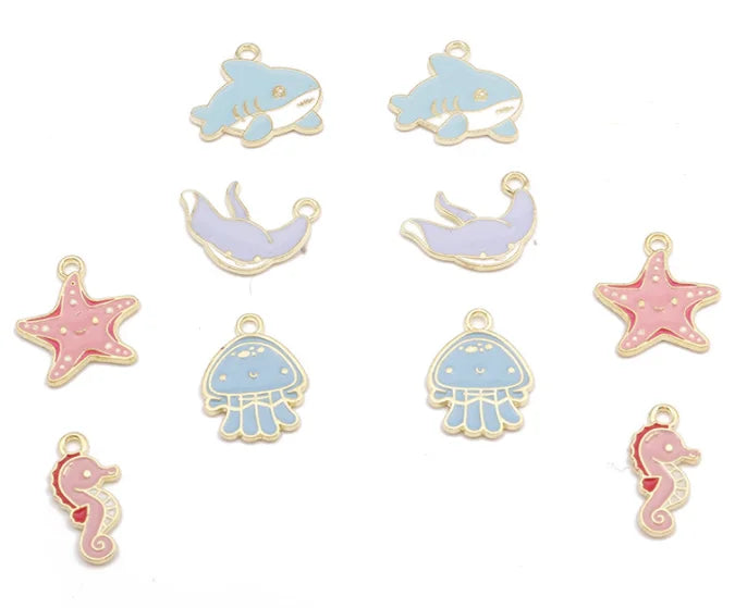 50pcs Marine Animal Metal Charm Pendants Jewelry Making DIY