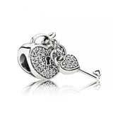 Family Paw Prints in My Heart Mom Dangle Beads Silver 925 Bracelet DIY