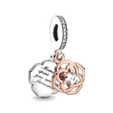Family Paw Prints in My Heart Mom Dangle Beads Silver 925 Bracelet DIY