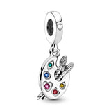 Family Paw Prints Heart Dance Mom Dangle Beads Silver 925 Bracelet DIY