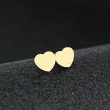 Heart Necklace Earrings Set Gold-Plated Stainless Steel Chain Jewelry