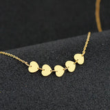 Heart Necklace Earrings Set Gold-Plated Stainless Steel Chain Jewelry