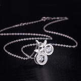 Shining Zircon Cherry Pendant Choker Woman 925 Sterling Silver Necklace