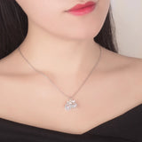 Shining Zircon Cherry Pendant Choker Woman 925 Sterling Silver Necklace
