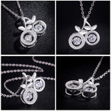 Shining Zircon Cherry Pendant Choker Woman 925 Sterling Silver Necklace