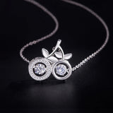 Shining Zircon Cherry Pendant Choker Woman 925 Sterling Silver Necklace