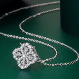 Lucky 4-Leaf Clover Necklace Yellow Diamond Zircon Chain Wedding Jewelry