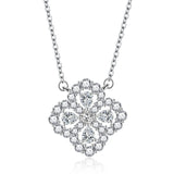 Lucky 4-Leaf Clover Necklace Yellow Diamond Zircon Chain Wedding Jewelry